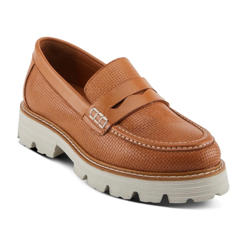 Spring Step Lexington Camel Lugged Platform Loafers EU 38/US 7.5-8